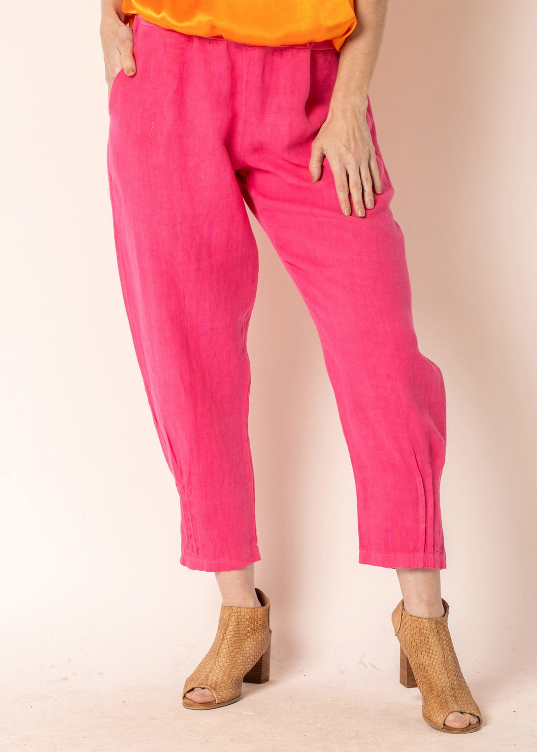 Daizy Linen Pants in Raspberry Sorbet