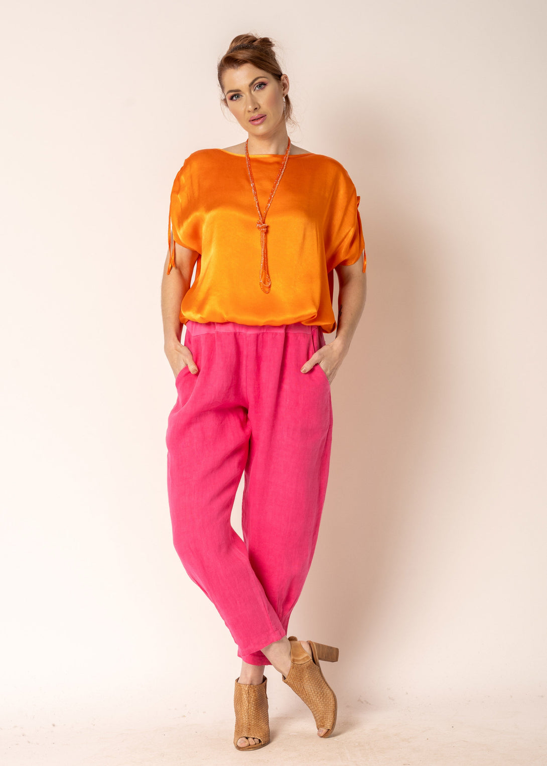 Aploy Top in Sunset Orange