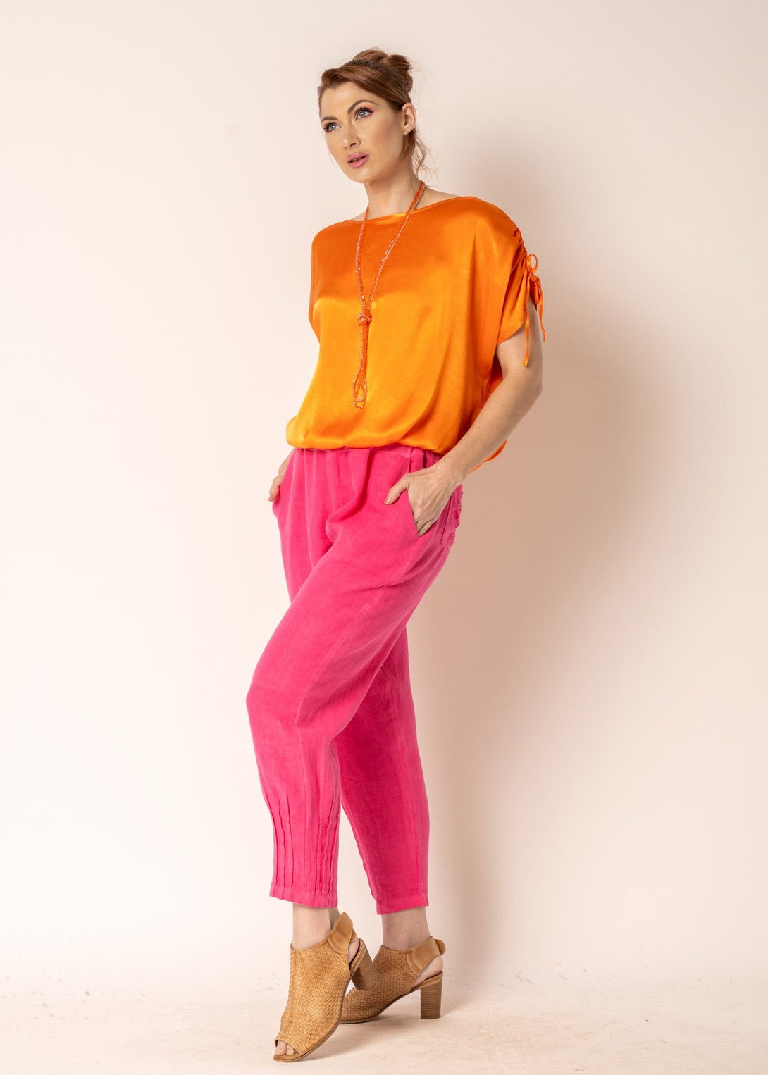 Aploy Top in Sunset Orange