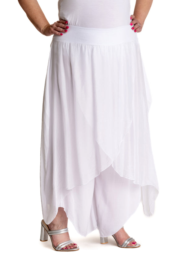 Latania Silk Pants in White
