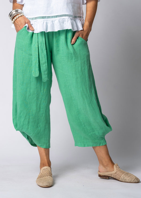 Addison Linen Pant in Capri Green