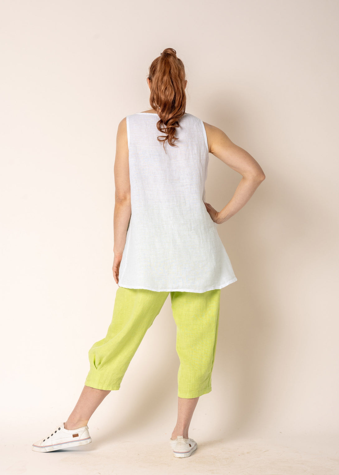 Iris Linen Top in White