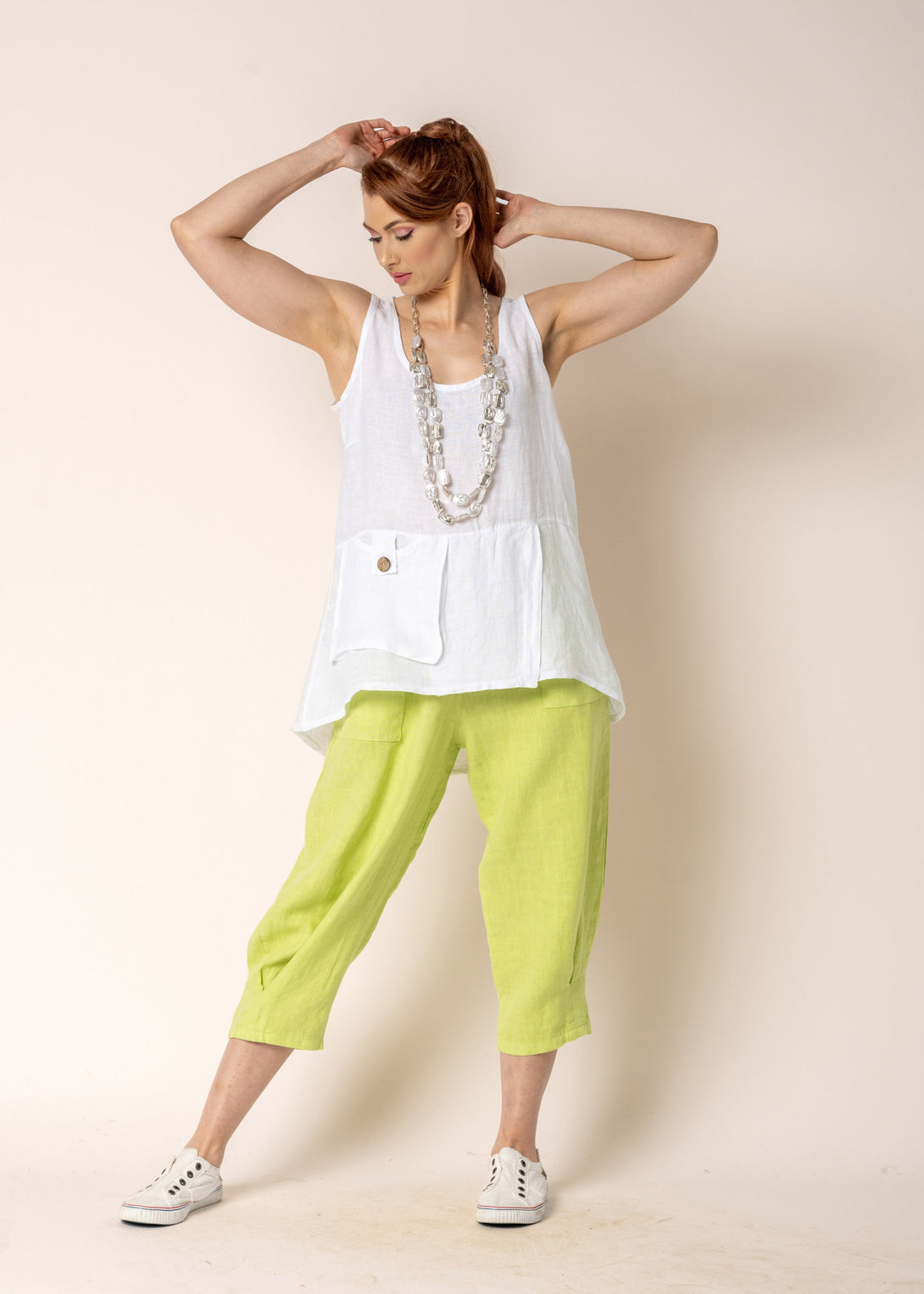 Iris Linen Top in White