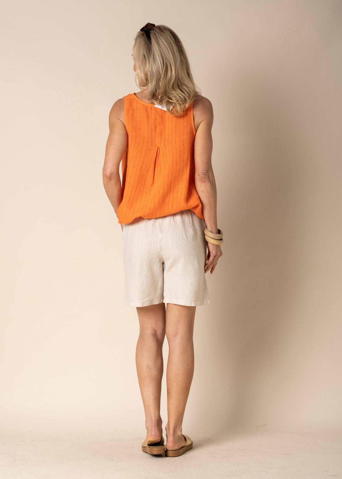 Grace Linen Shorts in Latte