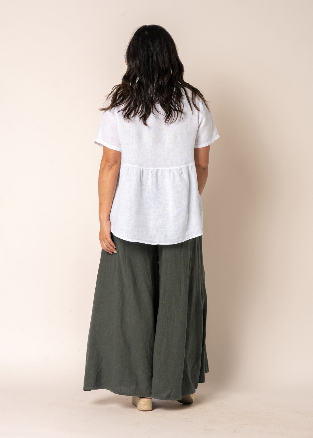 Aster Linen Top in White