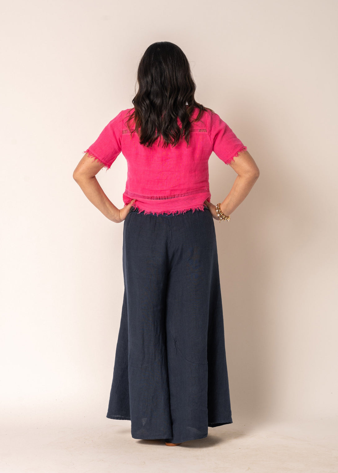 Blossom Linen Top in Raspberry Sorbet