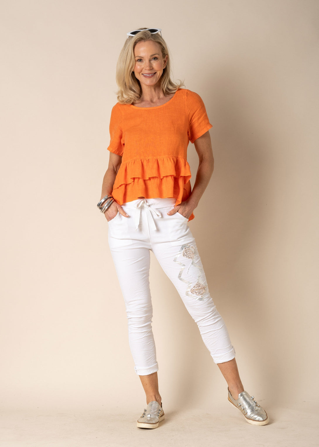 Fallon Top in Sunset Orange