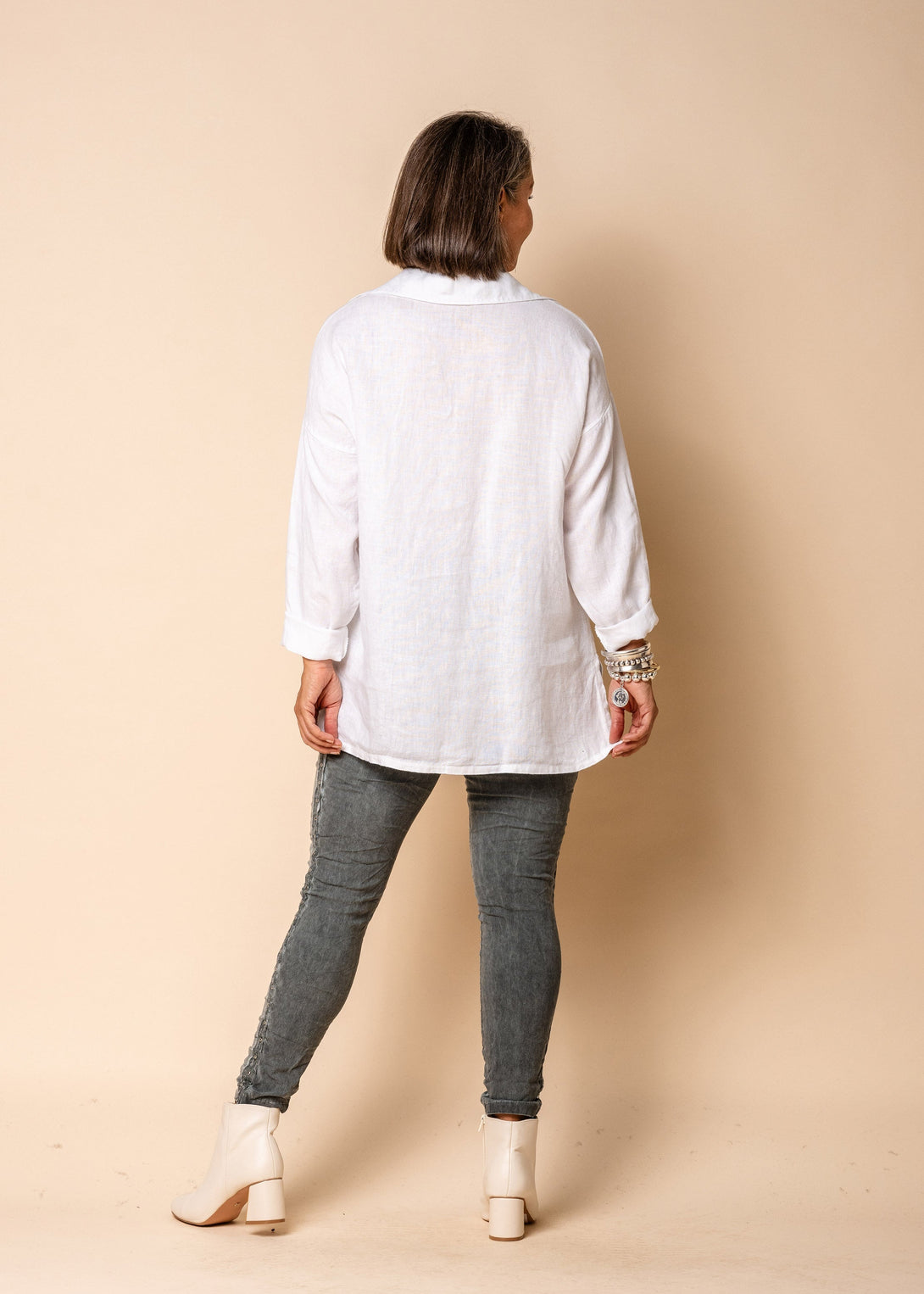 Tassie Linen Top in White