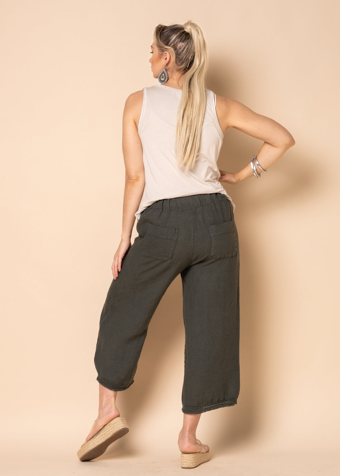 Jessi Linen Pants in Khaki