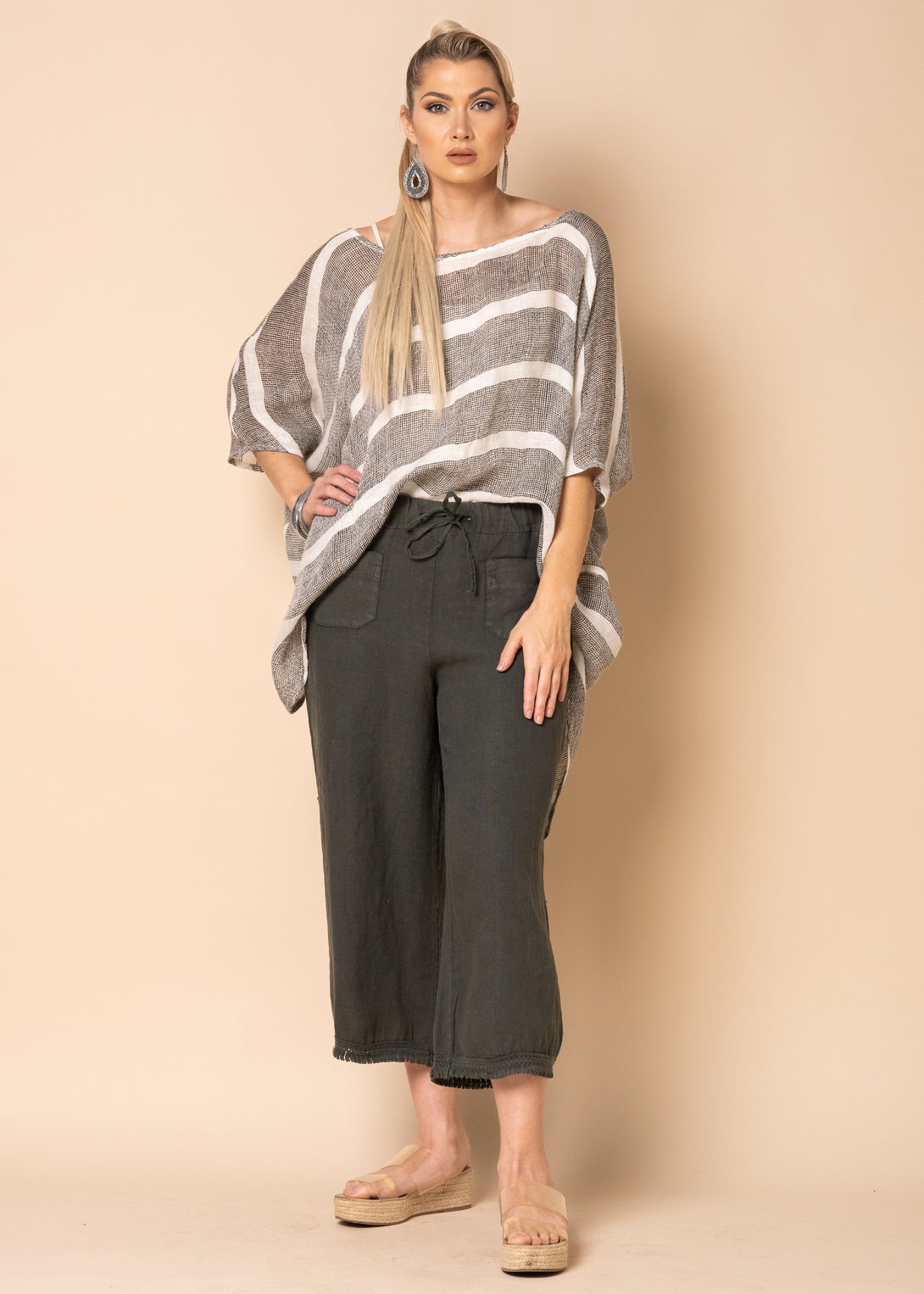 Jessi Linen Pants in Khaki