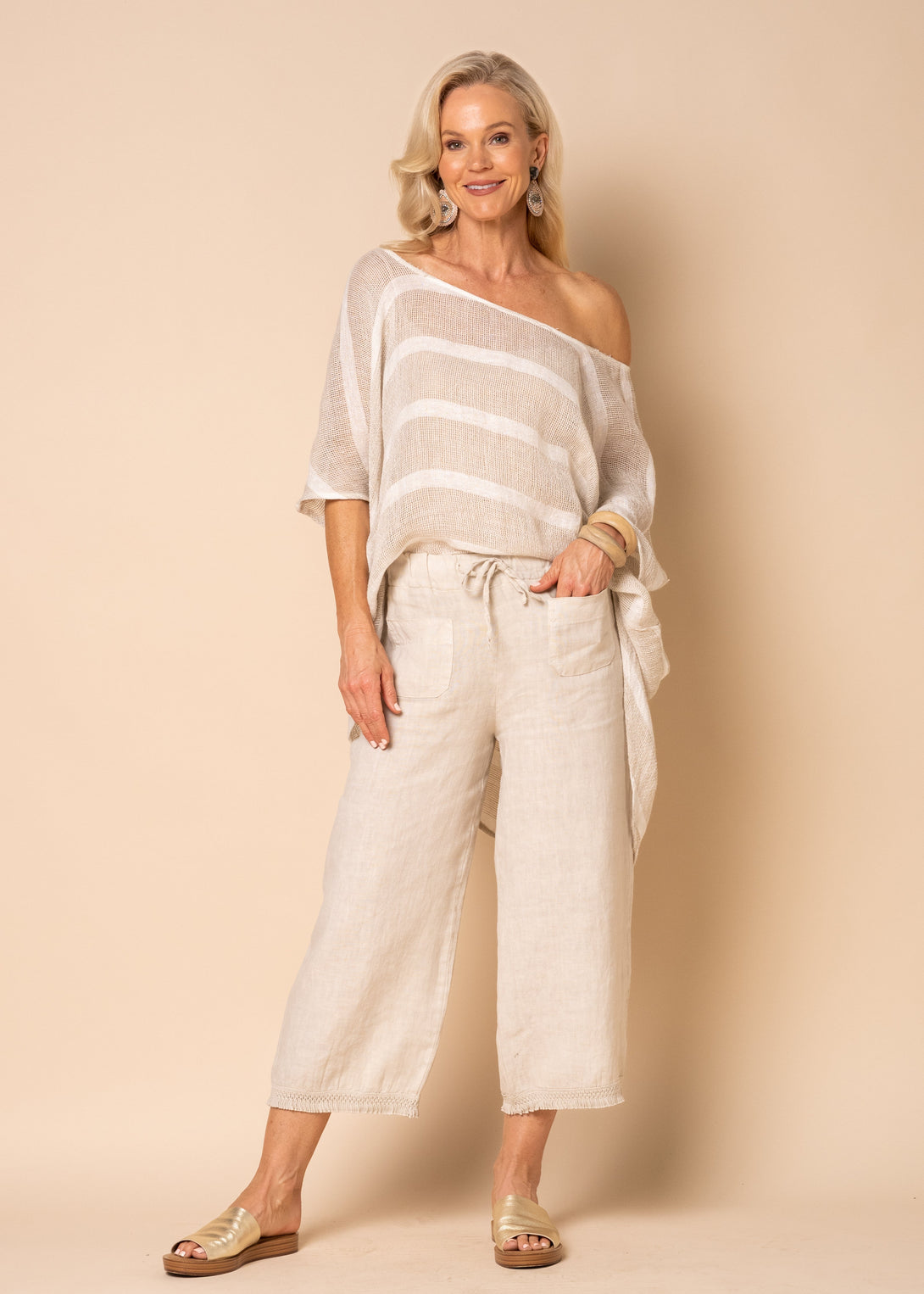 Jessi Linen Pants in Latte