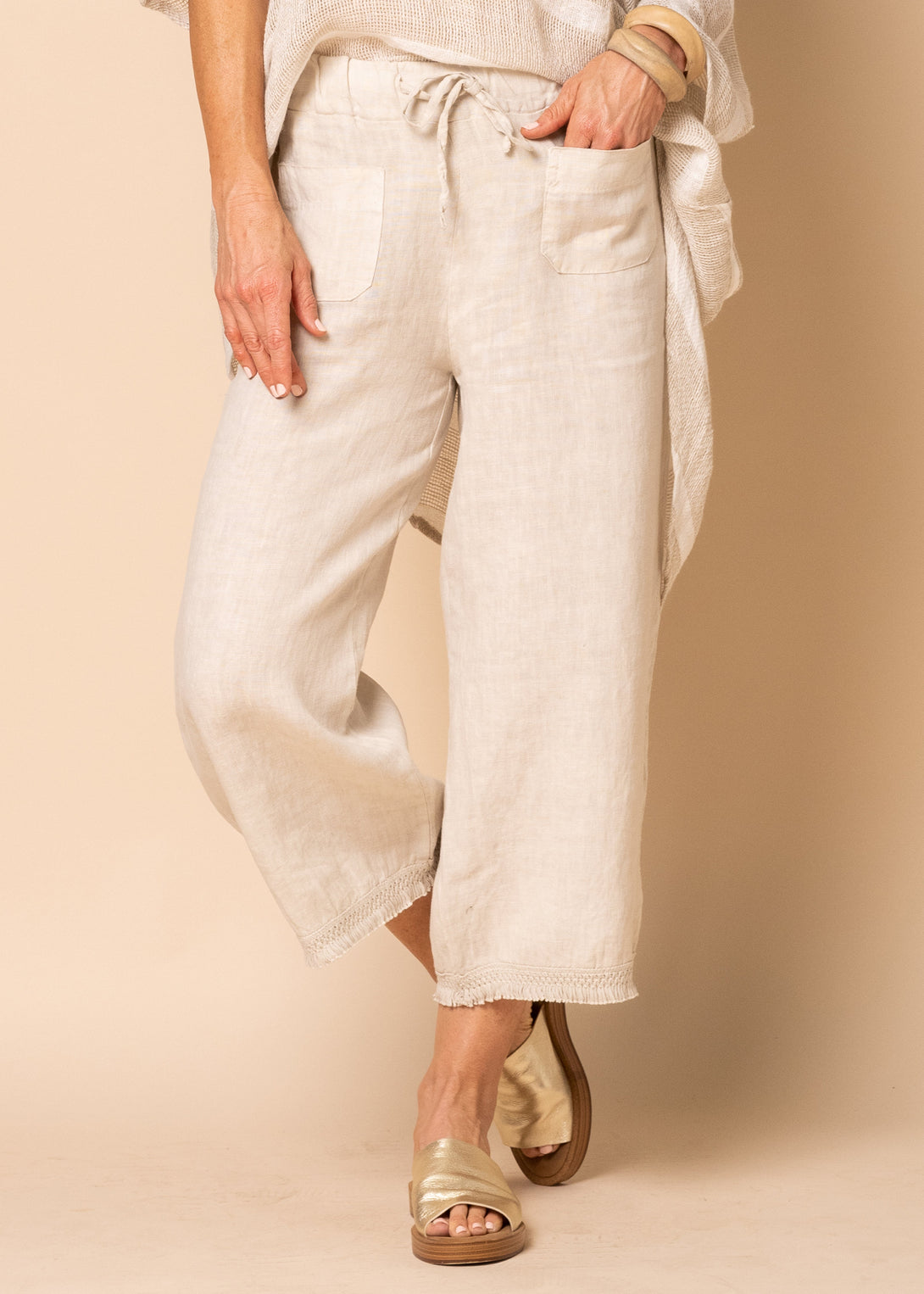 Jessi Linen Pants in Latte