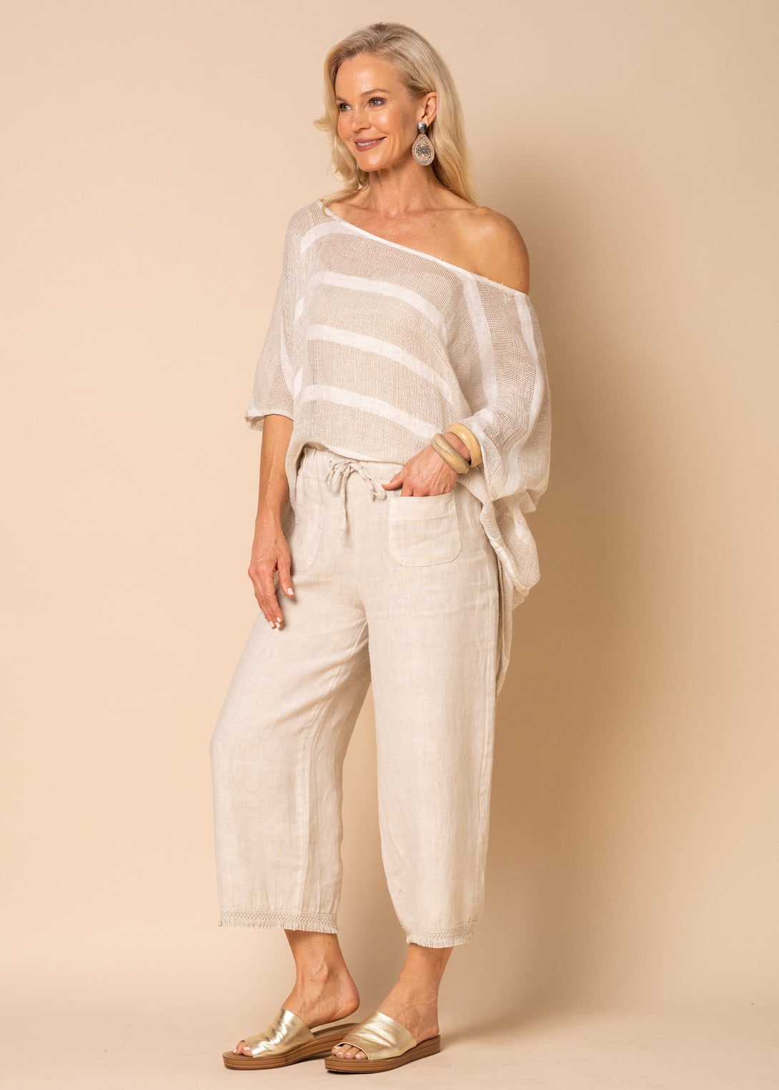 Jessi Linen Pants in Latte