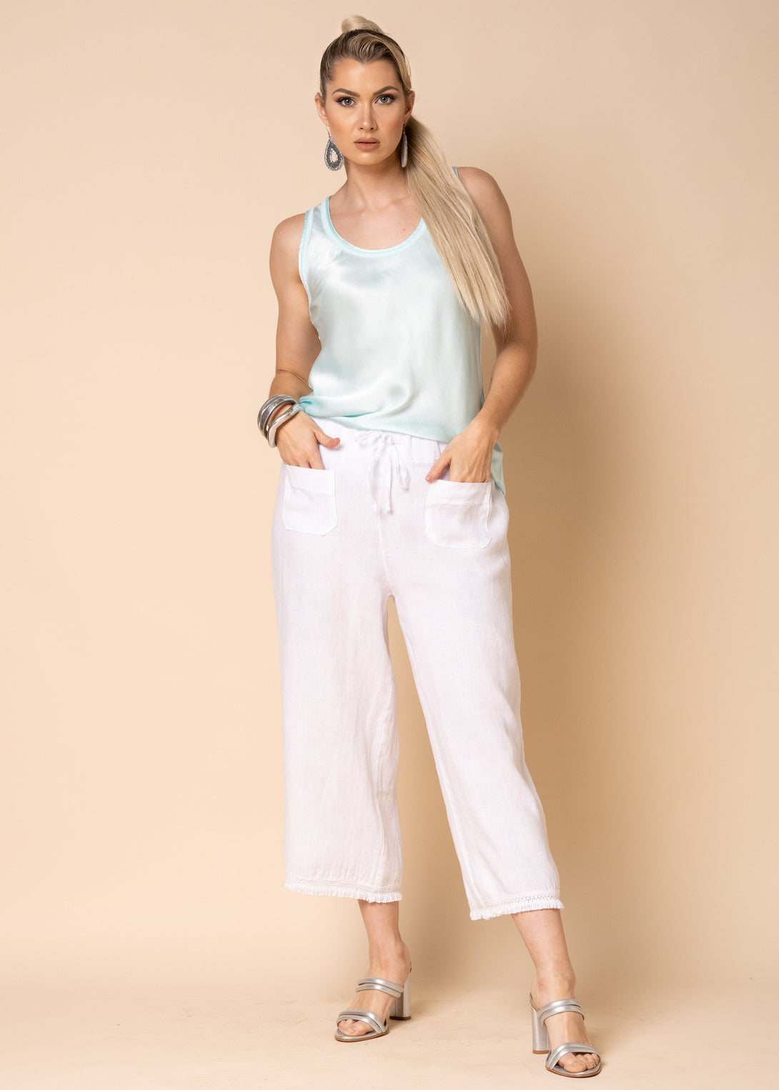 Jessi Linen Pants in White