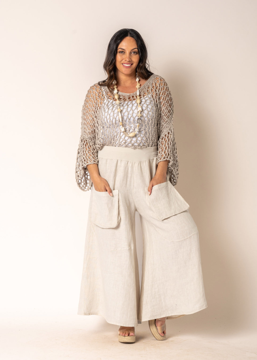 Byrony Linen Pants in Latte