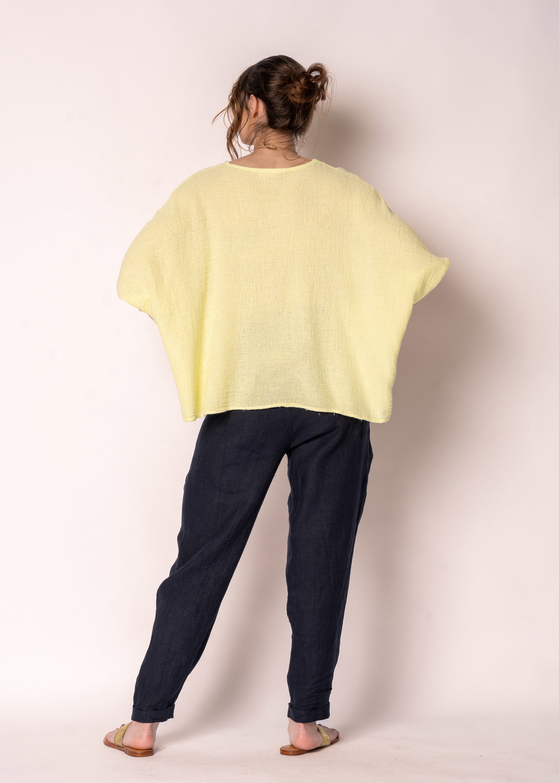 Cosima Linen Pant in Navy - Imagine Fashion