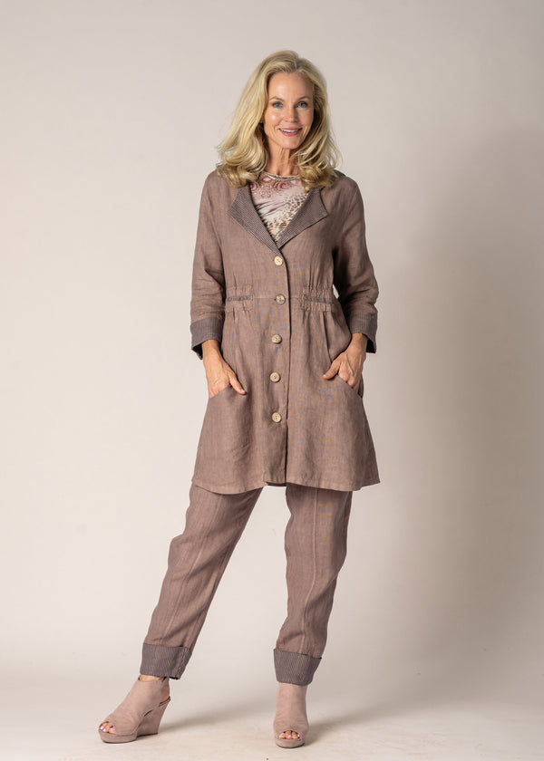 Wasita Linen Jacket in Milk Chocolate