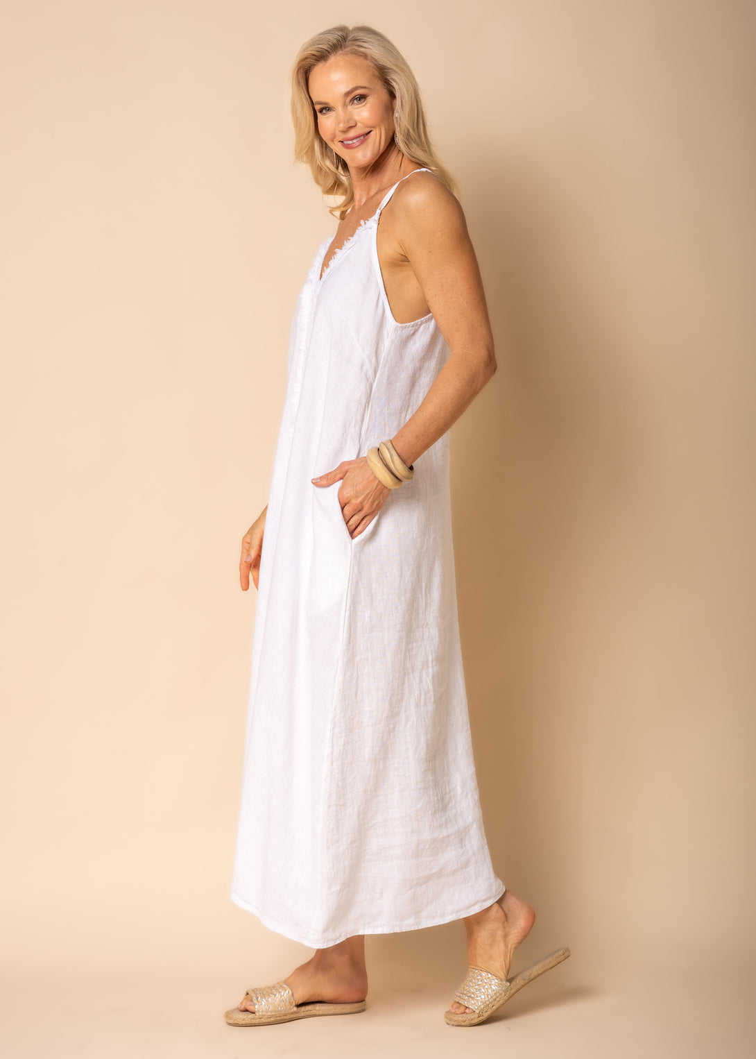 Organa Linen Dress in White