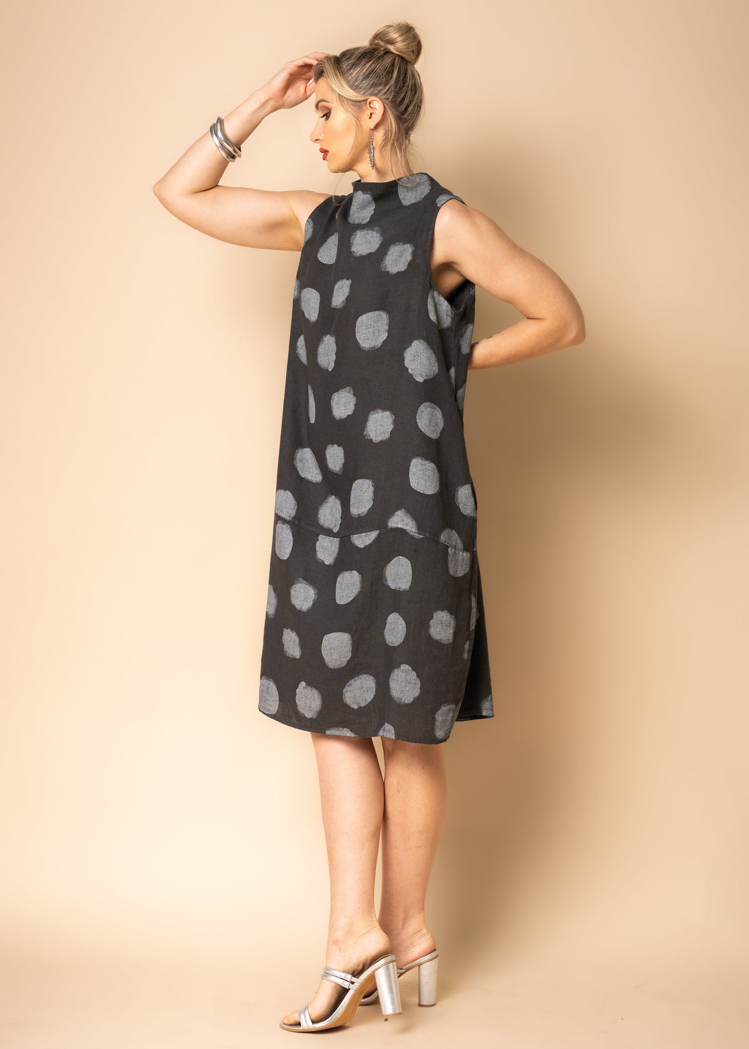 Branca Linen Dress in Granite