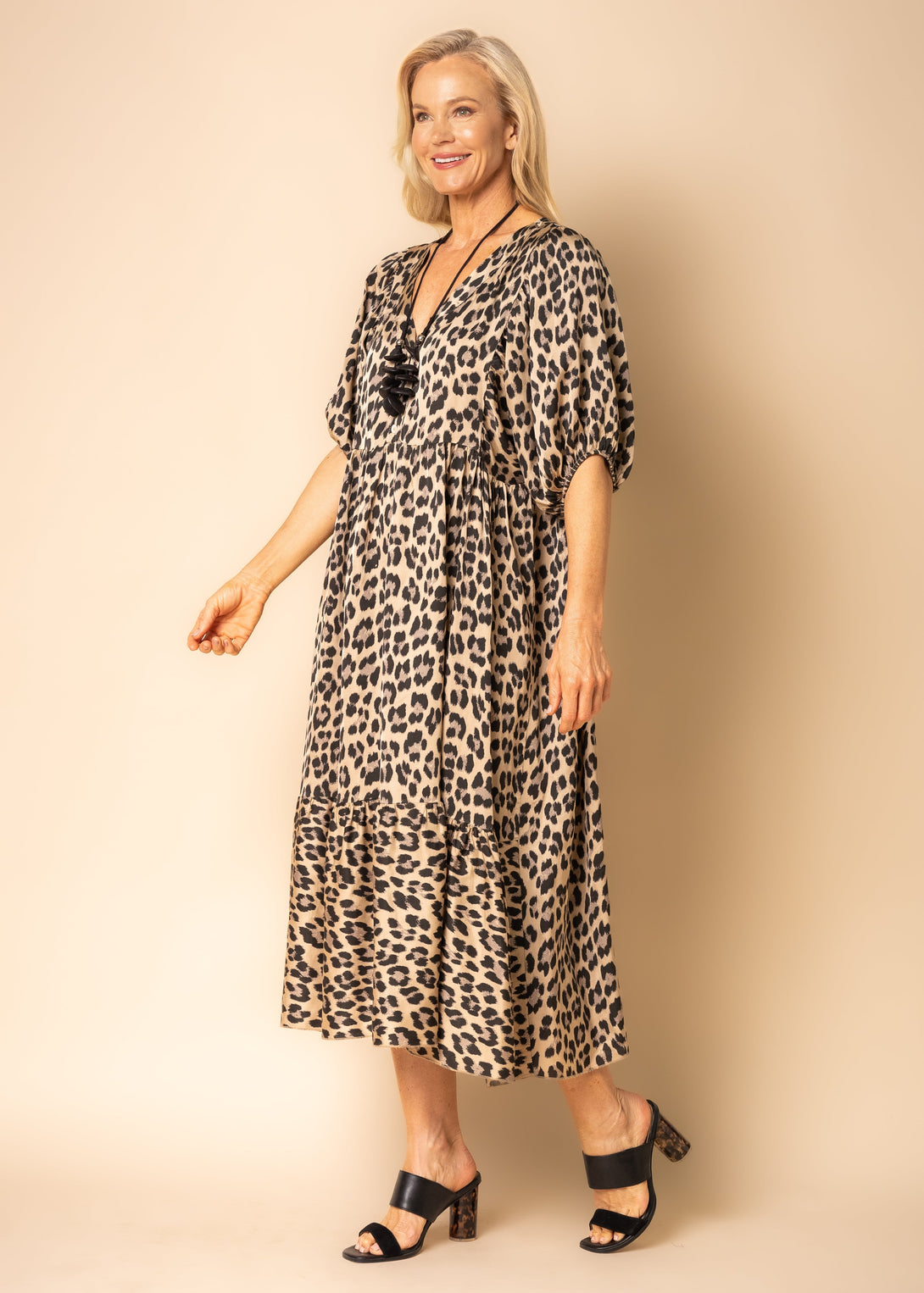 Juniper Animal Print Dress in Desert