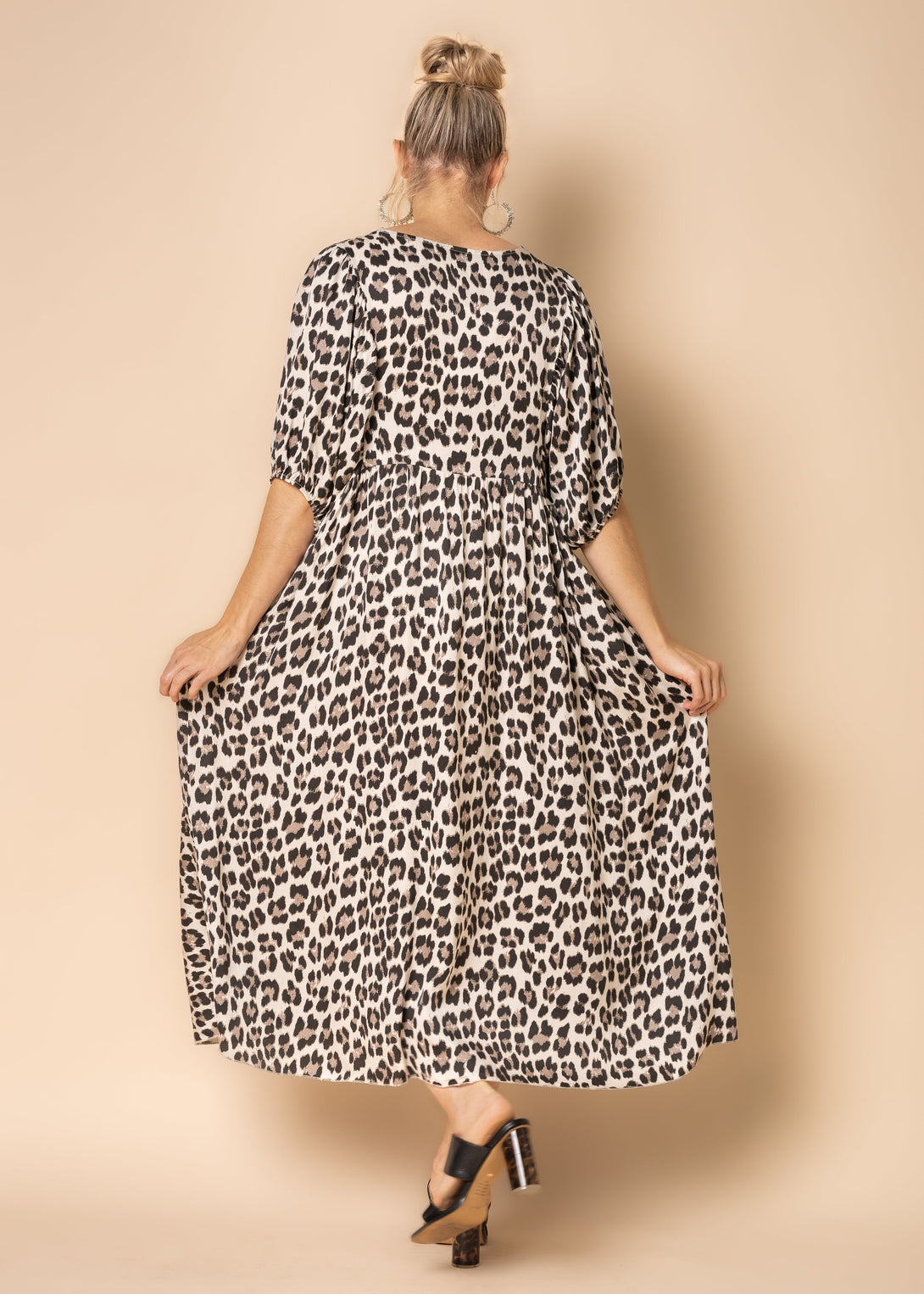 Juniper Animal Print Dress in Latte