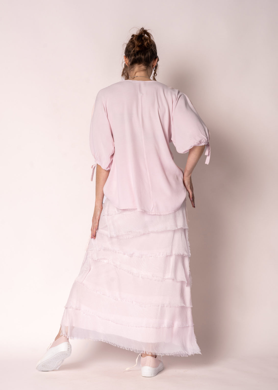 Fifi Silk Skirt in Modena Pink - Imagine Fashion