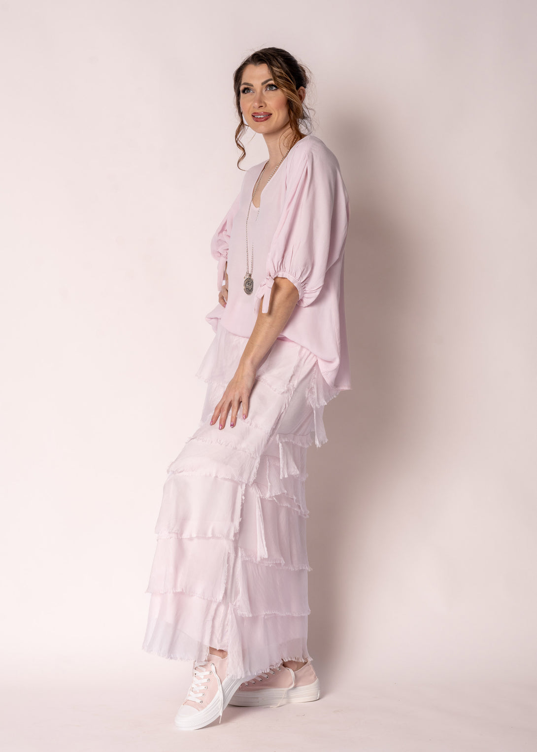 Dinara Top in Modena Pink - Imagine Fashion