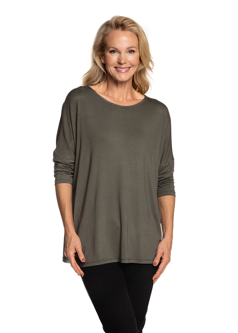 Asteria Top in Khaki - Imagine Fashion