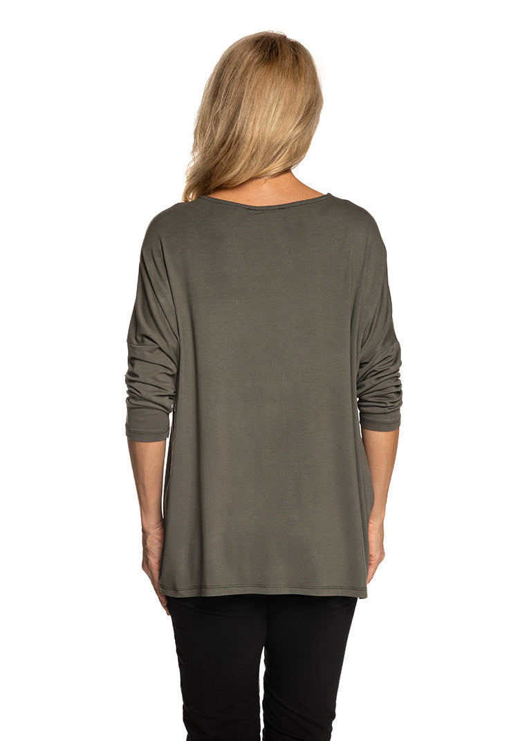 Asteria Top in Khaki - Imagine Fashion