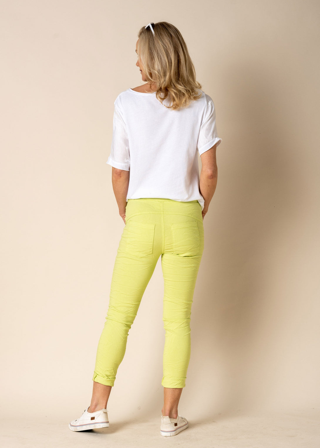 Yumi Pants in Lime Splice