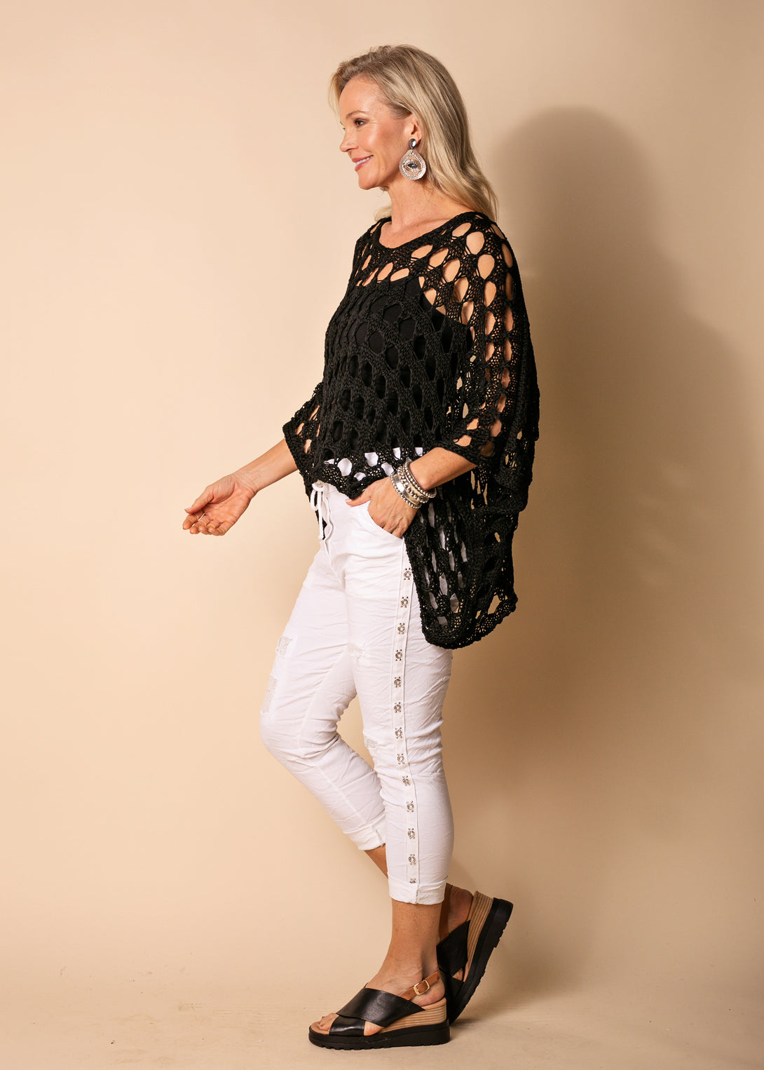 Asha Knit Top in Black - Imagine Fashion