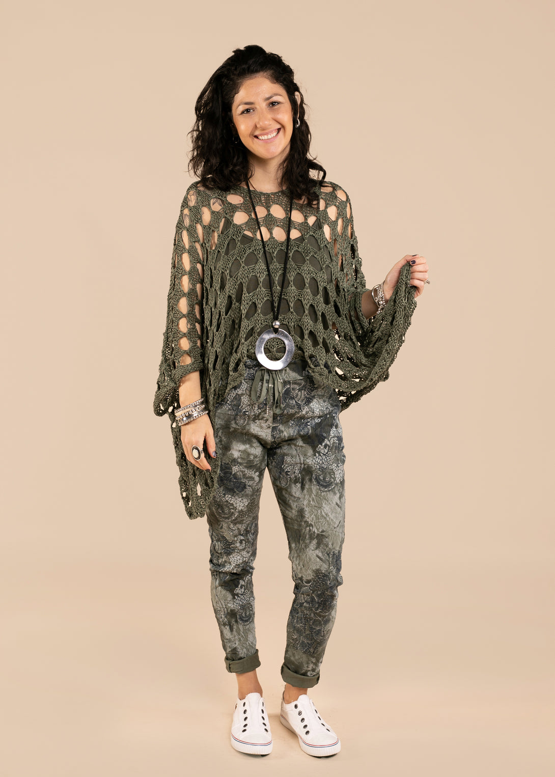 Asha Knit Top in Khaki - Imagine Fashion