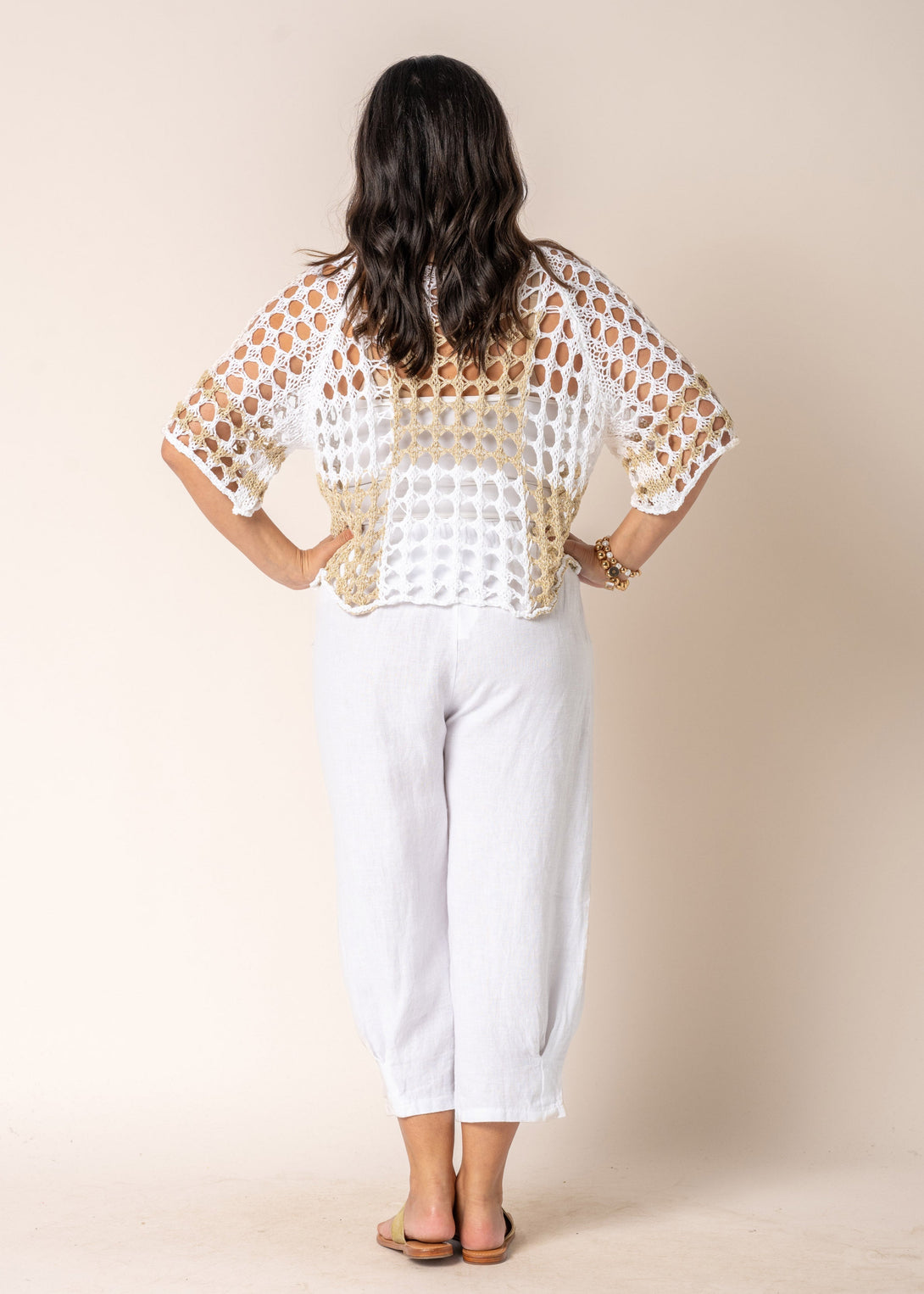 Flora Linen Pants in White