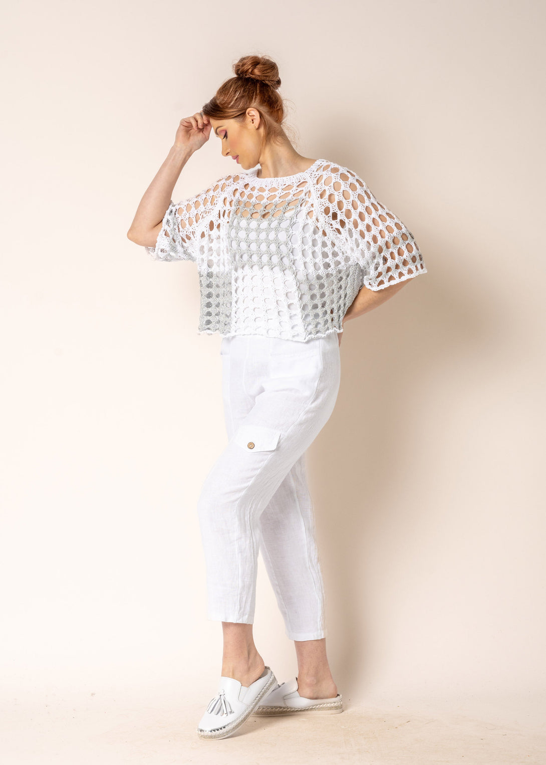 Clover Linen Pants in White