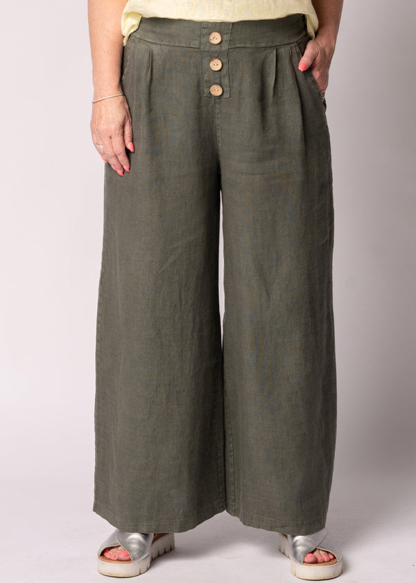 Renata Linen Pants in Khaki
