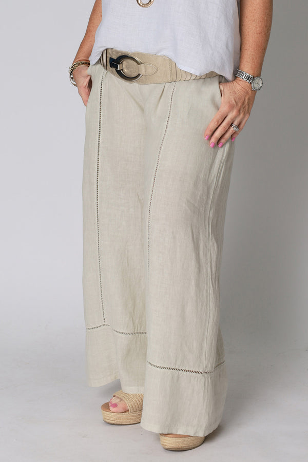 Saphina Linen Pants in Latte