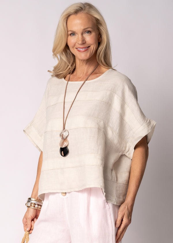 Korra Linen Top in Latte