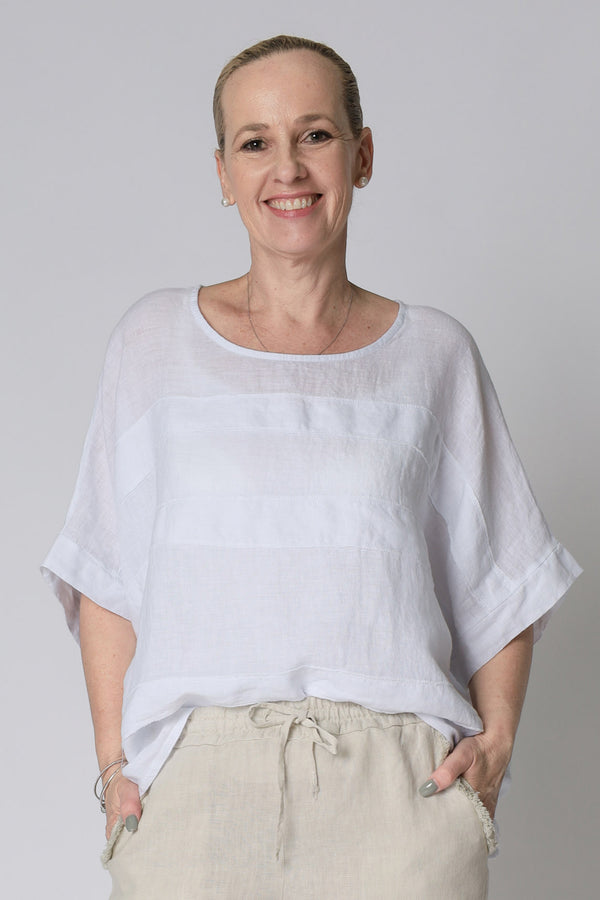 Korra Linen Top in White