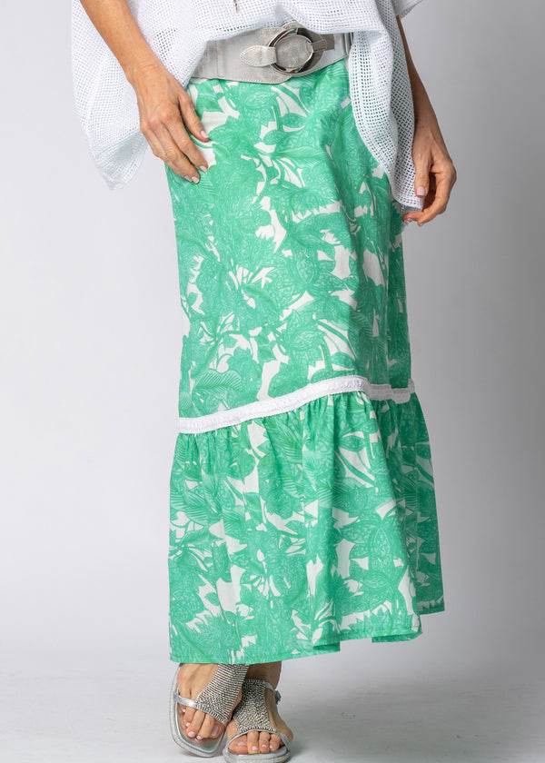 Eska Cotton Skirt in Capri Green
