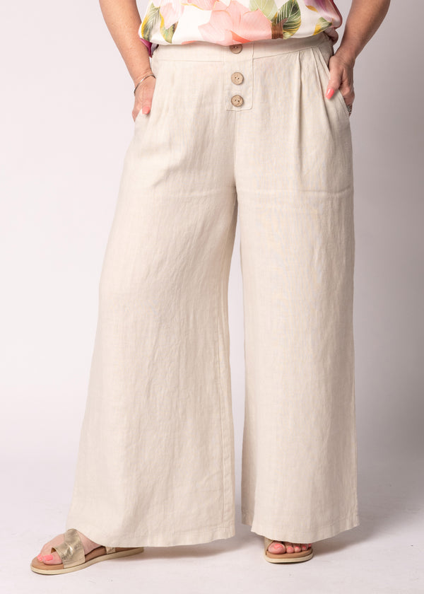 Renata Linen Pants in Latte