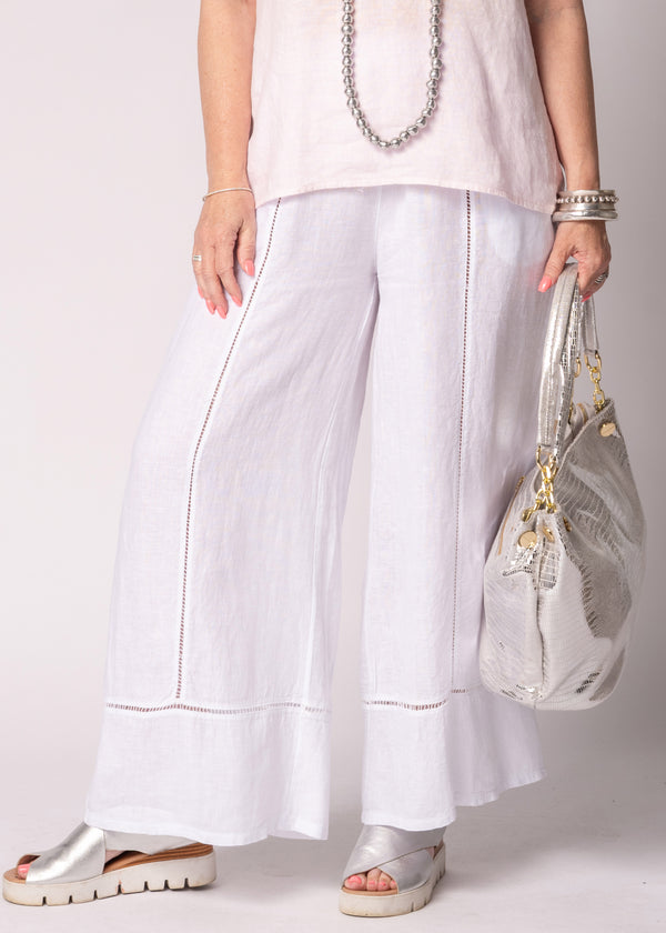 Saphina Linen Pants in White