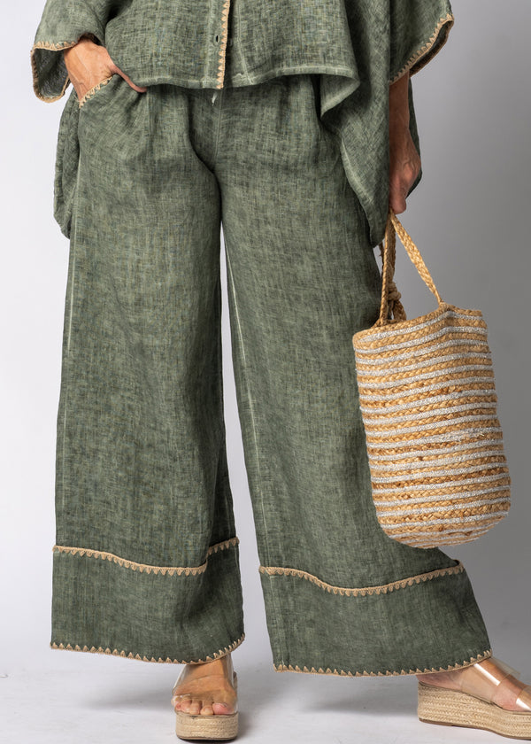 Tindra Linen Pants in Khaki