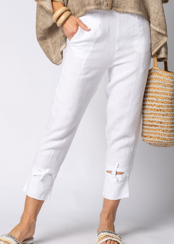 Caitlin Linen Pants in White