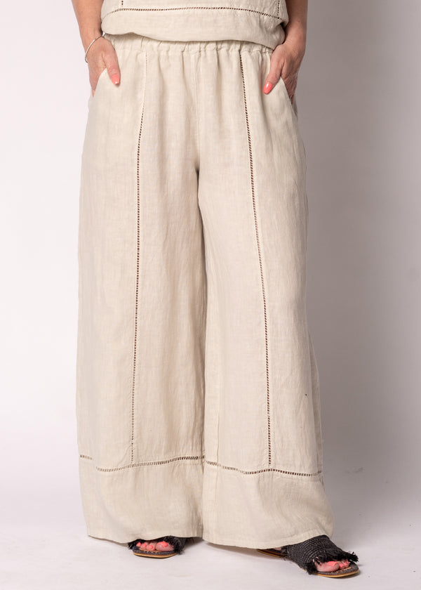 Saphina Linen Pants in Latte