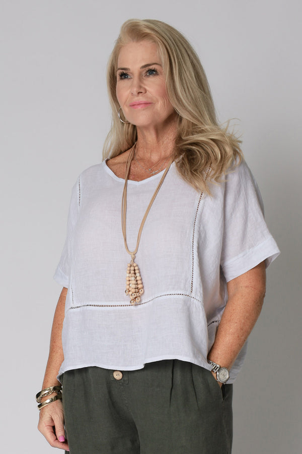 Bexley Linen Top in White