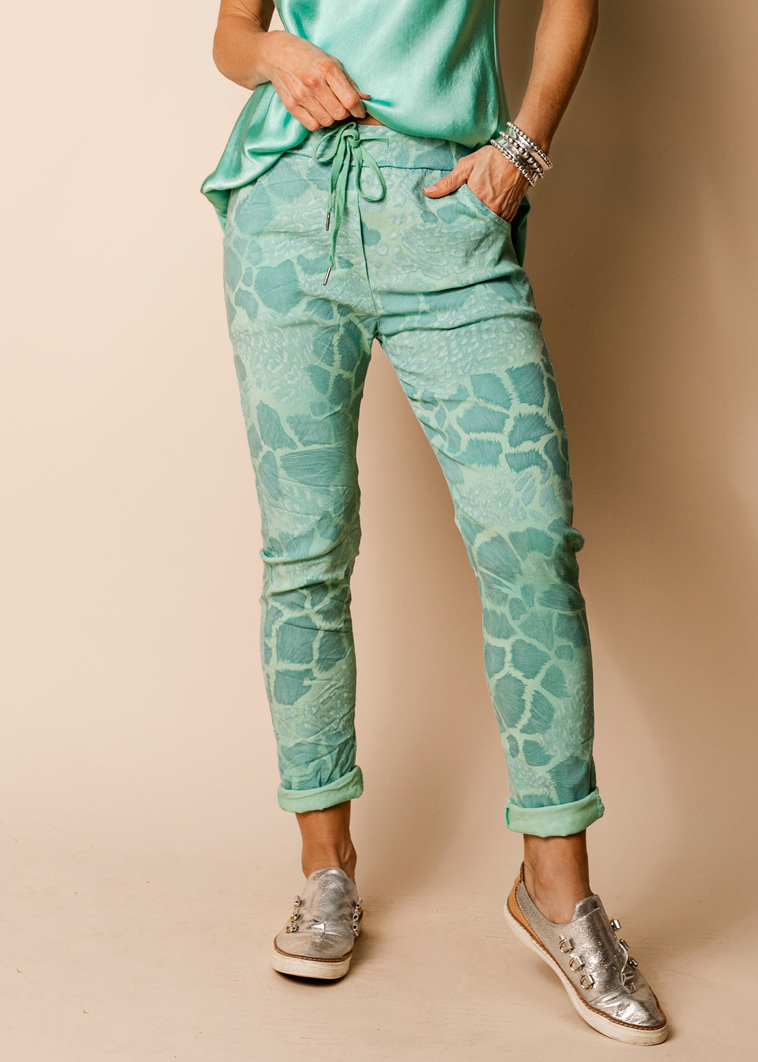 Callow Pants in Sea Green - Imagine Fashion
