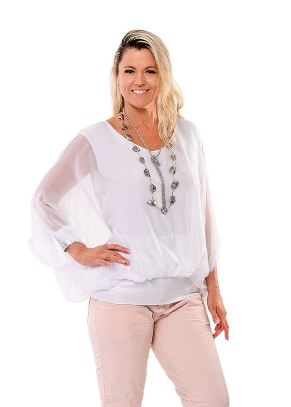 Marcella Top in White - Imagine Fashion