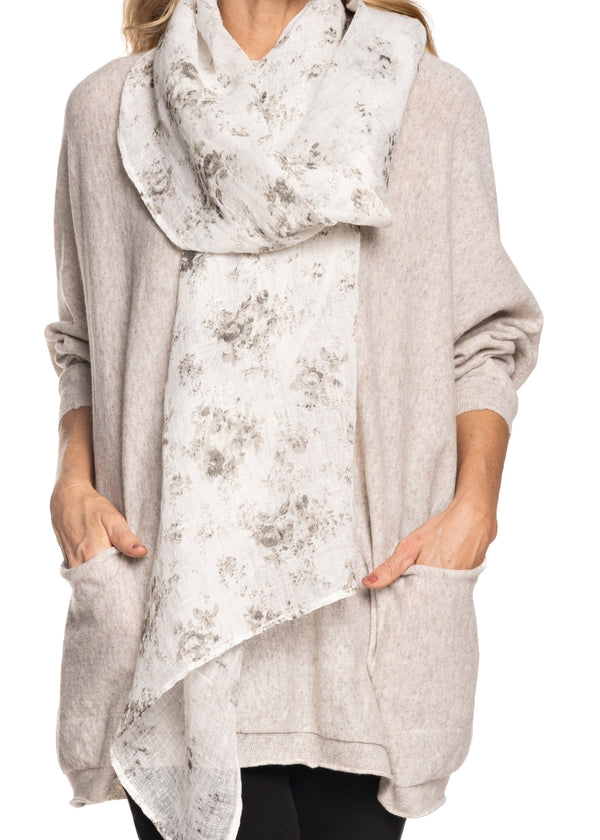 Eloisa Scarf in Cream Print - Imagine Fashion