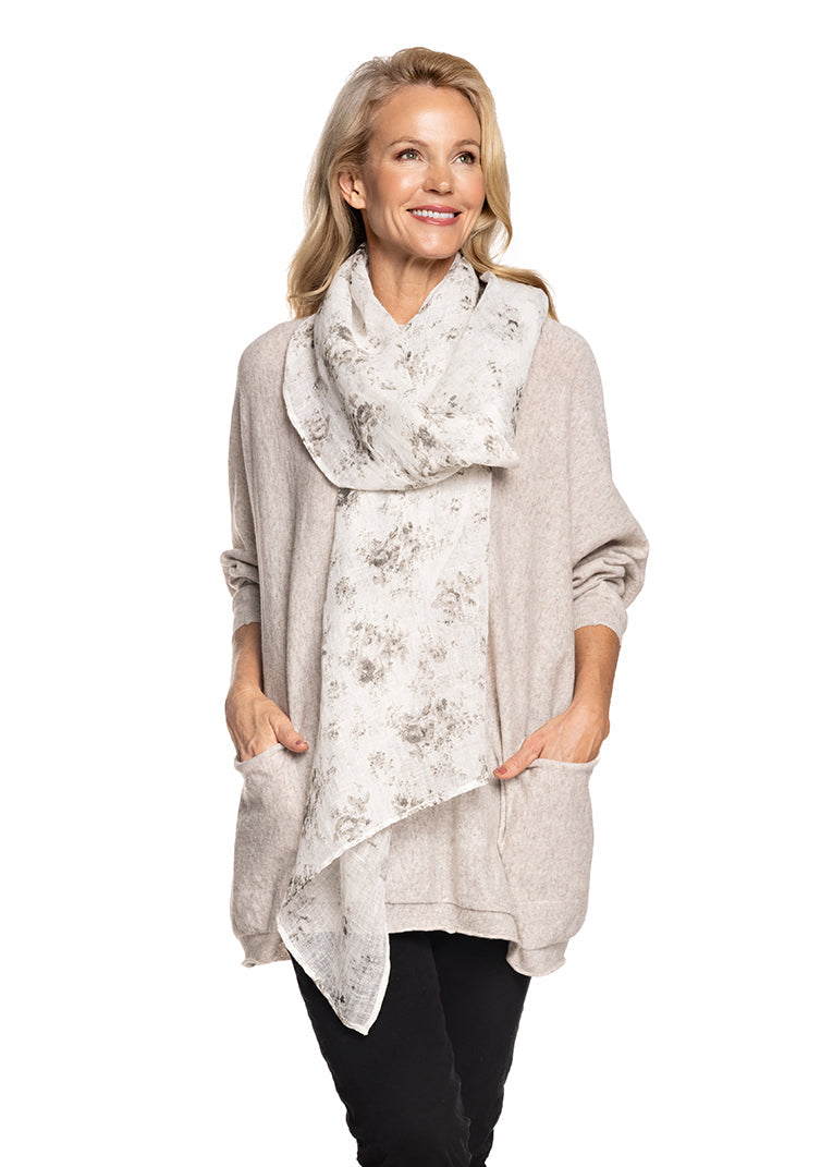 Eloisa Scarf in Cream Print - Imagine Fashion