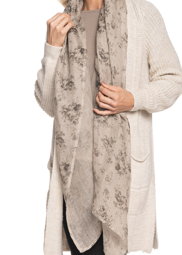 Eloisa Scarf in Latte Print - Imagine Fashion